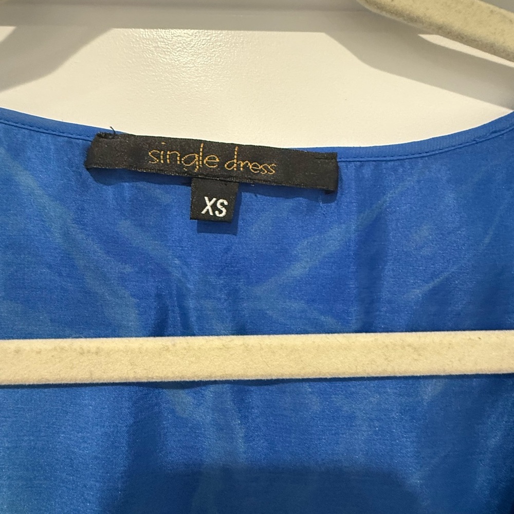 Single Blue Ruffle Mini Dress - Picture 2 of 2